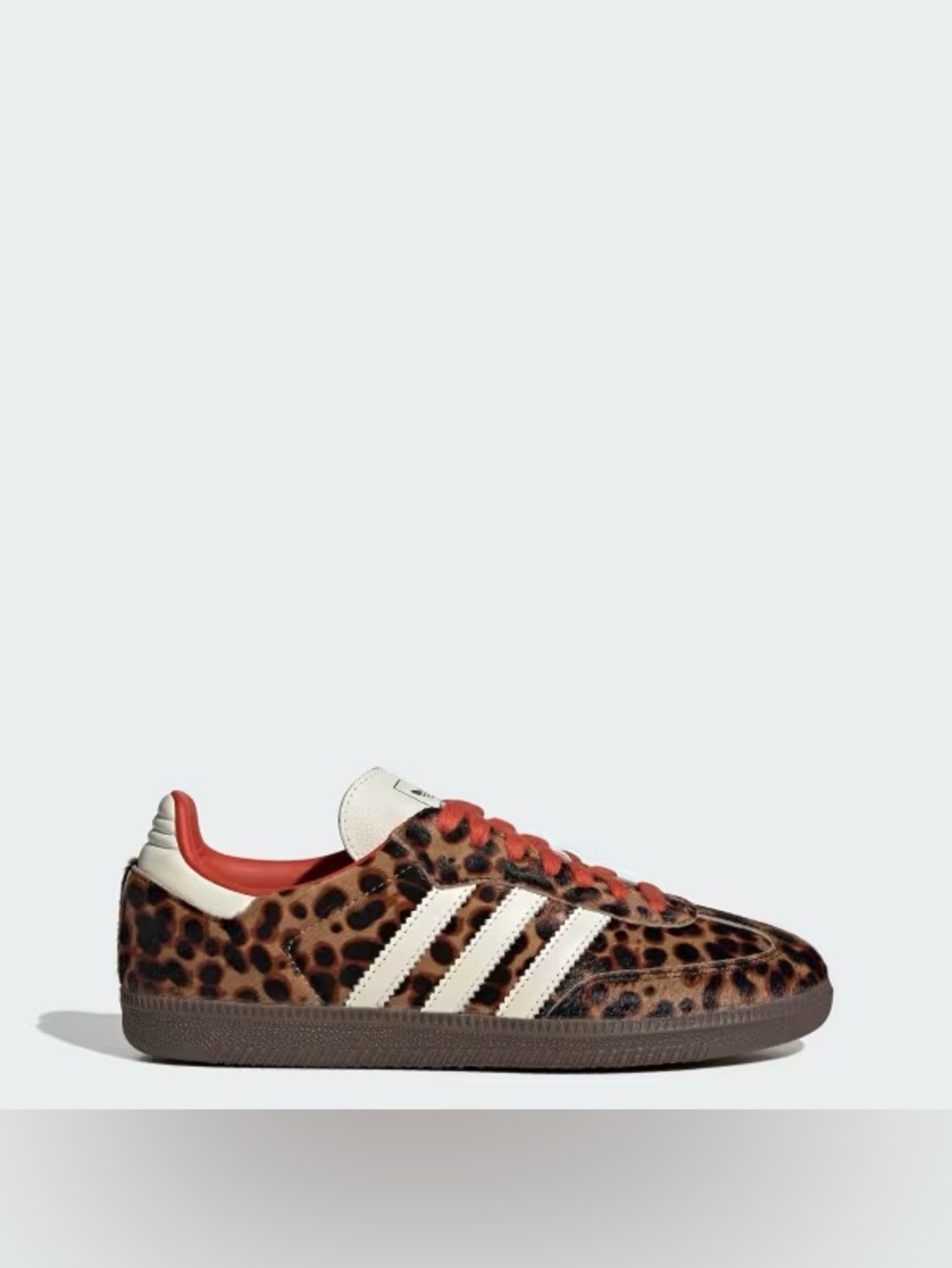 Adidas leopard and red pony hair sambas